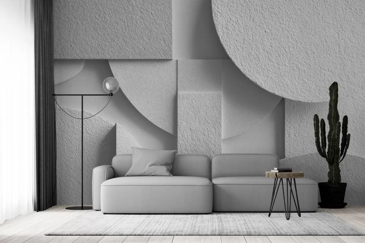 Фототапет Абстрактна композиция с бели триизмерни геометрични фигури w04395v1