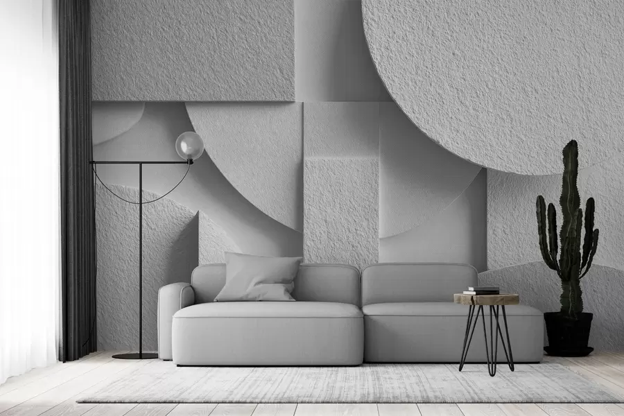 Фототапет Абстрактна композиция с бели триизмерни геометрични фигури w04395v1