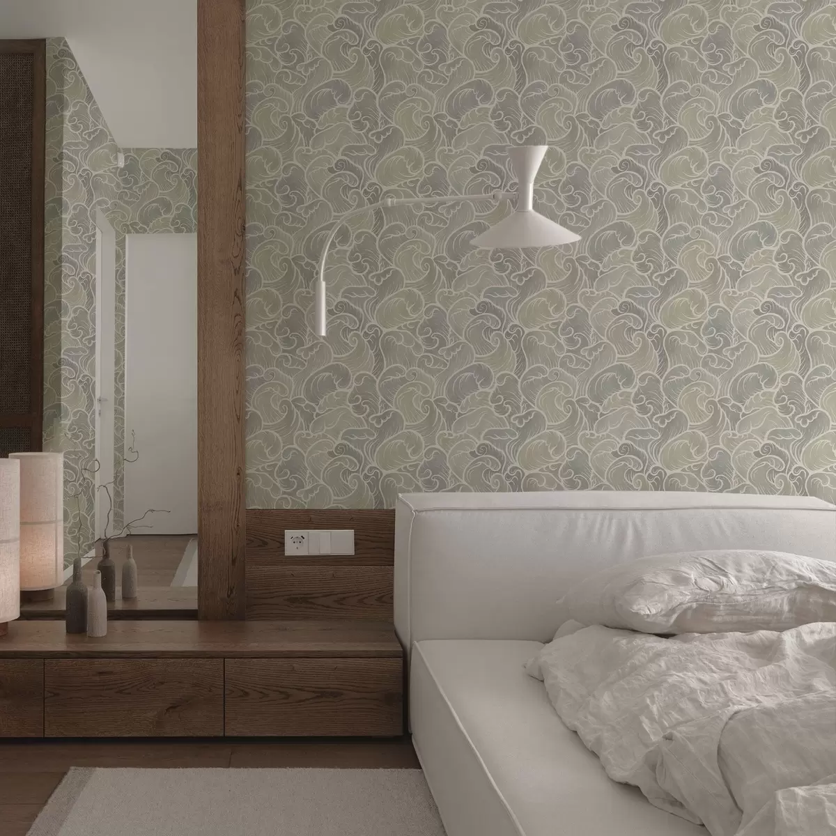 Тапети Абстрактни вълни в пастелни тонове a00285