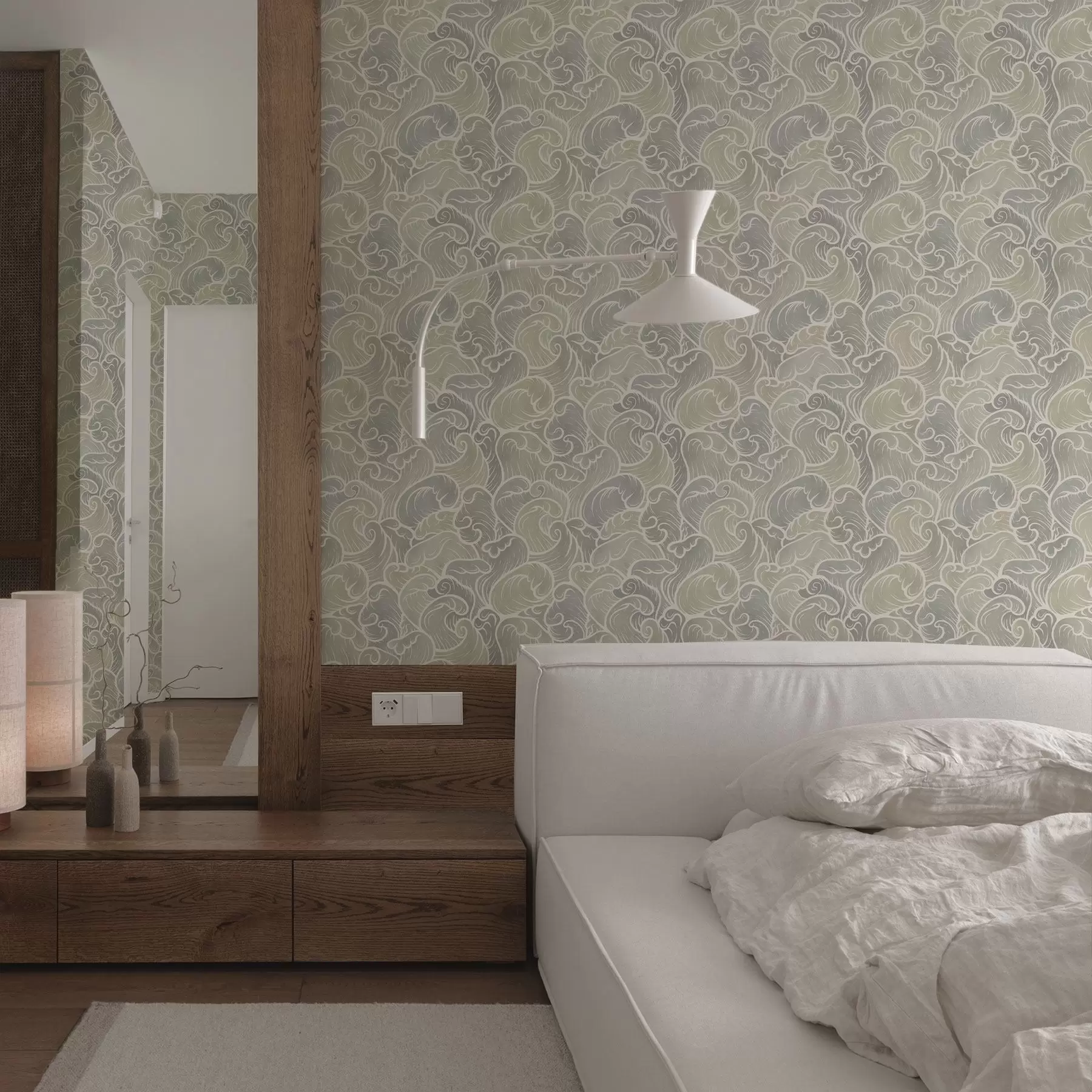 Фототапет Абстрактни вълни в пастелни тонове a00285