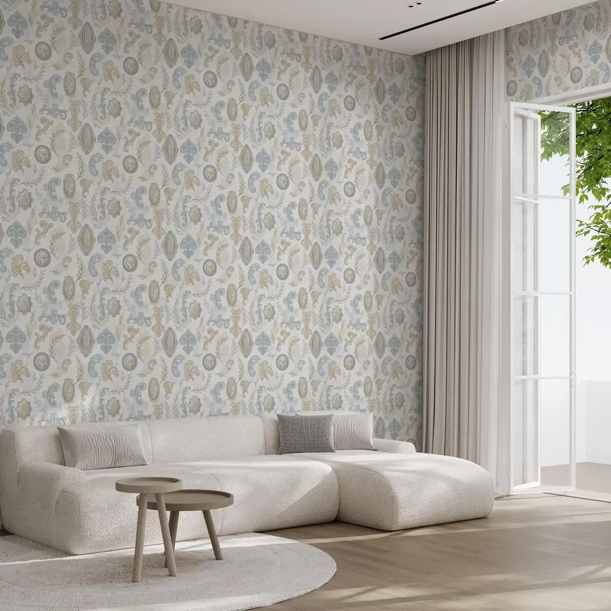 Тапети Класически орнамент с медальони и шарки a00319