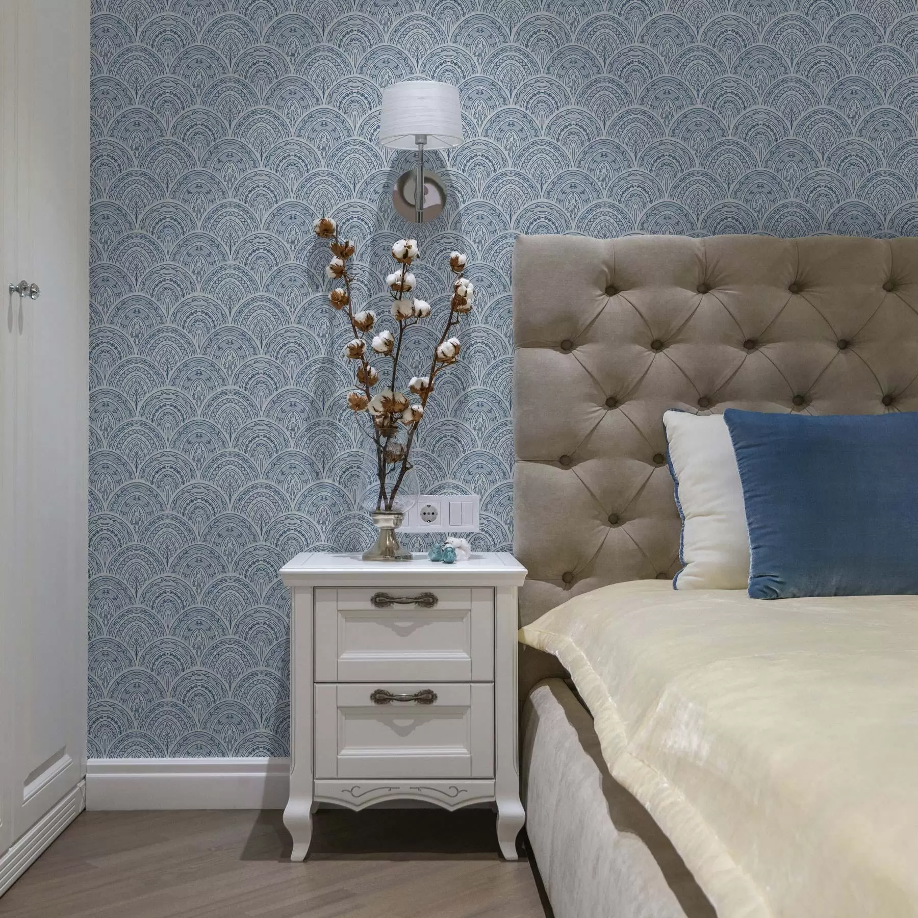 Фототапет Син орнамент с арки и шарки a00332