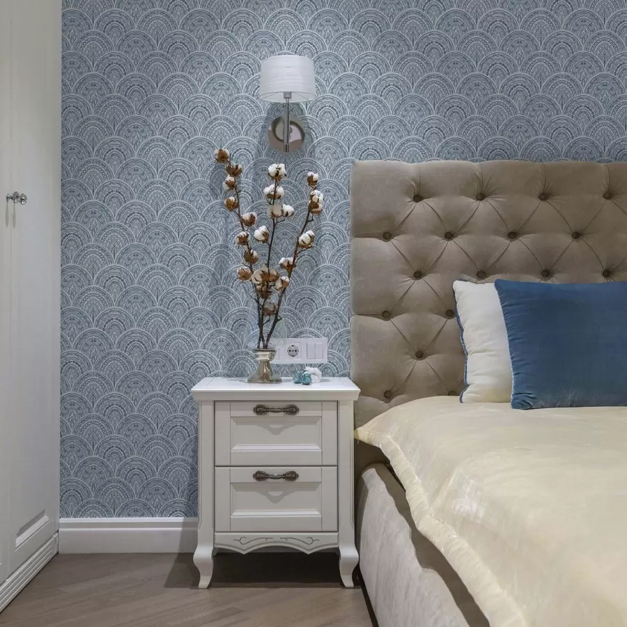 Фототапет Син орнамент с арки и шарки a00332