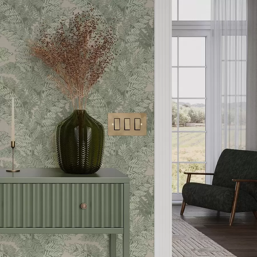 Фототапет Зелен модел с листа от папрат a00345