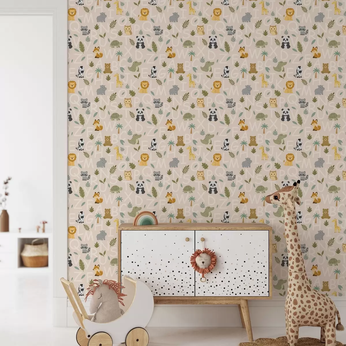 Тапети Азбука със сладки животни и растения за деца a00400