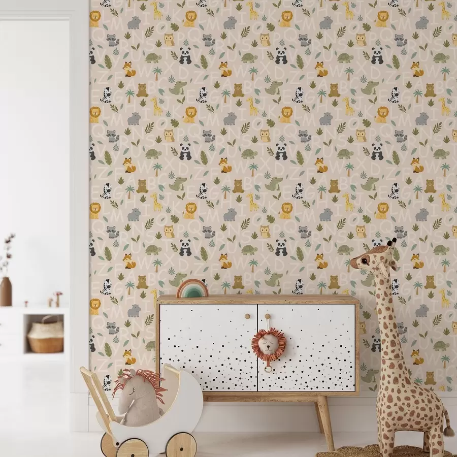 Фототапет Азбука със сладки животни и растения за деца a00400