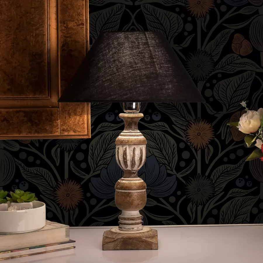 Фототапет Тъмни флорални орнаменти с оранжеви акценти a00411