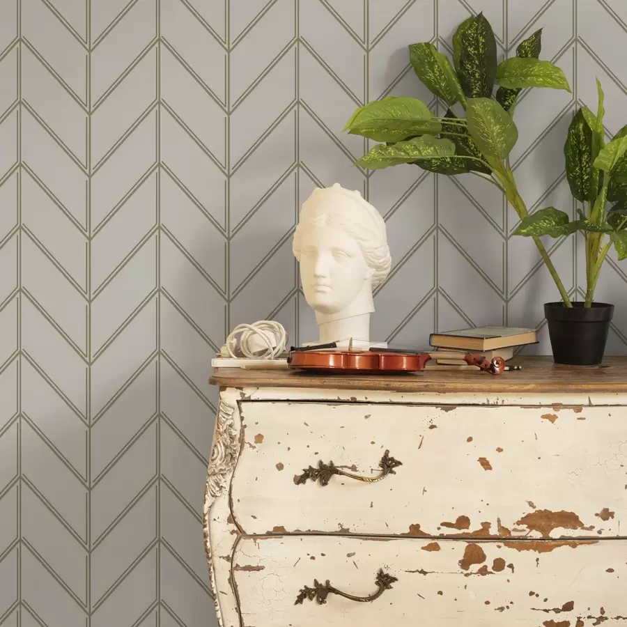 Фототапет Геометрия под формата на елхи с двойни линии a00488