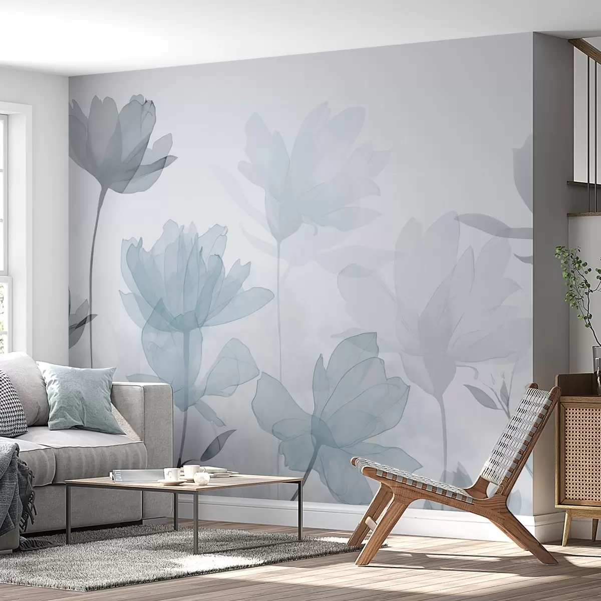 Фототапет Силуети на цветя w04489v1