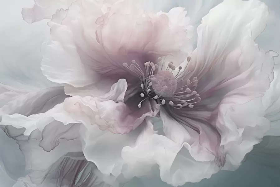 Фототапет Нежно цвете с розови и бели венчелистчета w04446