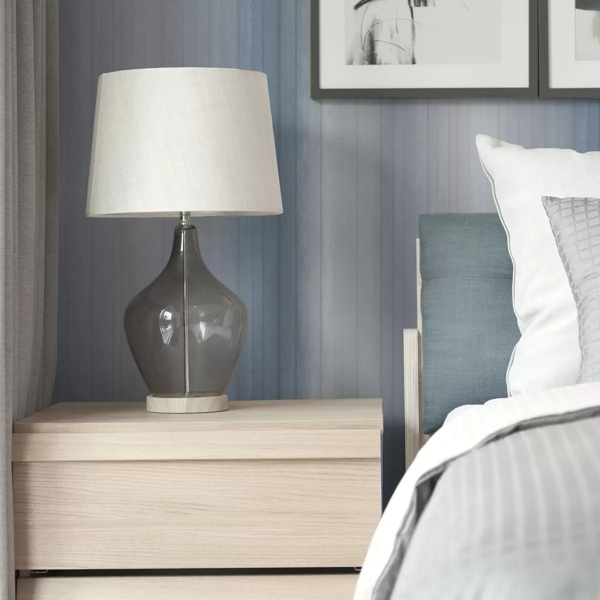 Тапети Меки синьо-сиви градиентни ивици a00506