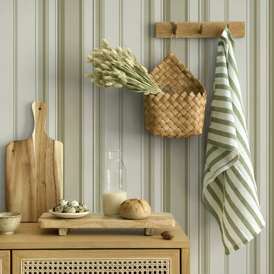 Фототапет Кремав фон със сиво-бежови ивици с различна ширина a00521