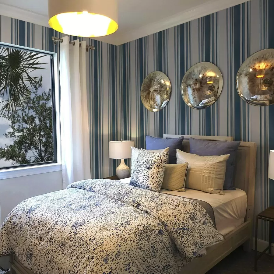 Фототапет Сини ивици с бели пролуки a00525