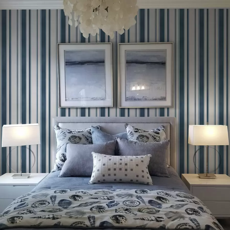 Фототапет Комбинация от тюркоазени ивици на бял фон с ритъм a00527