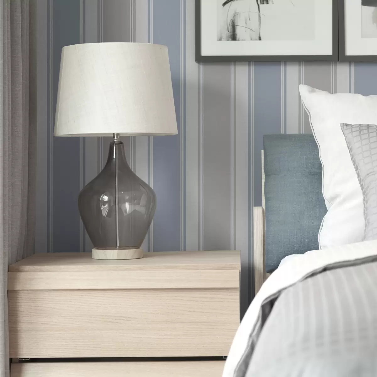 Тапети Комбинация от сиви и сини широки ивици a00557