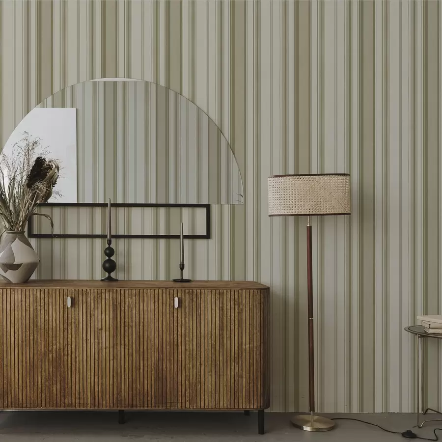 Фототапет Кремав фон със сиво-бежови вертикални ивици a00564