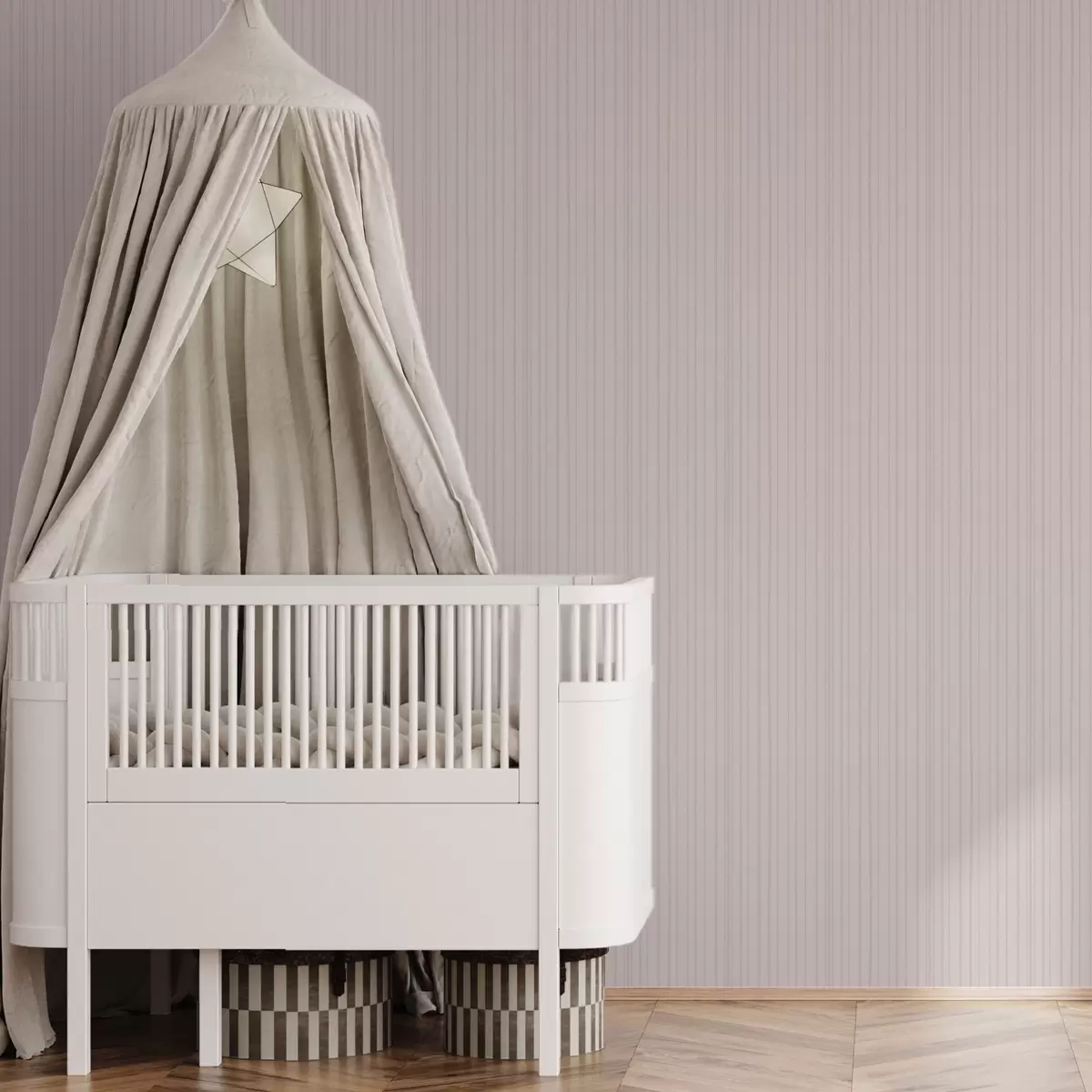 Тапети Светлорозови вертикални ивици в деликатен стил a00567