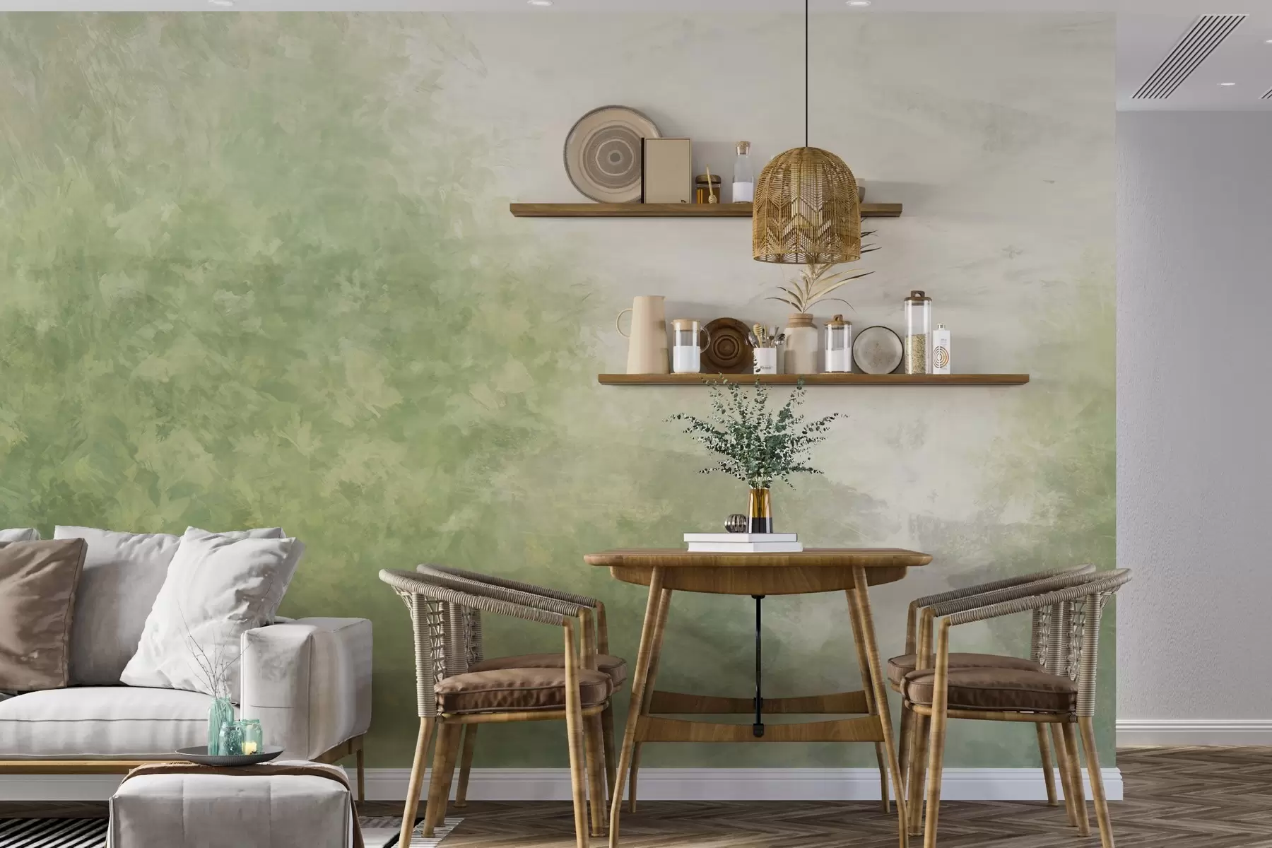 Фототапет  Имитация на листа върху бетонна стена w04468