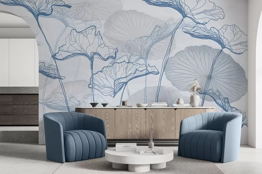 Фототапет Различни листа от лотос w04471v2