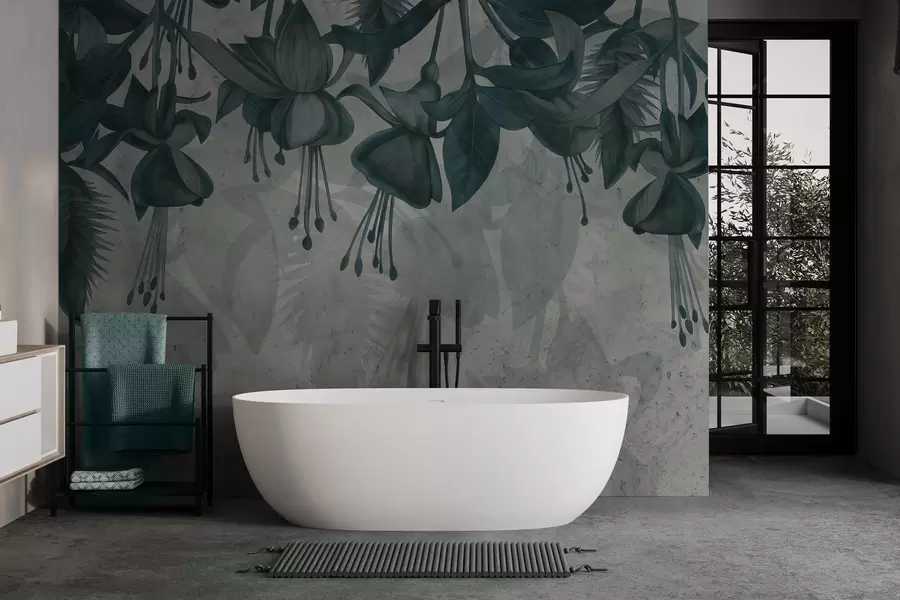 Фототапет Висящи цветя в гръндж стил w04472v1