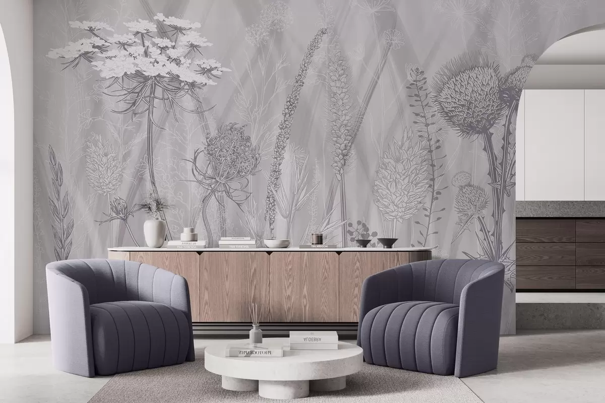 Фототапет Треви и хербарий w04473v2