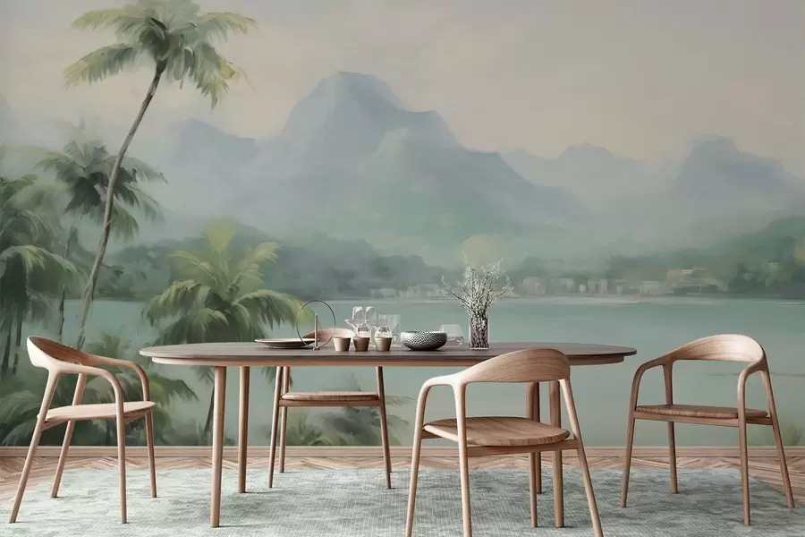 Фототапет Палмови дървета на фона на планините w04535