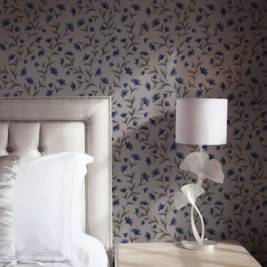 Фототапет Сини камбанки на прахово-розов фон a00622v2