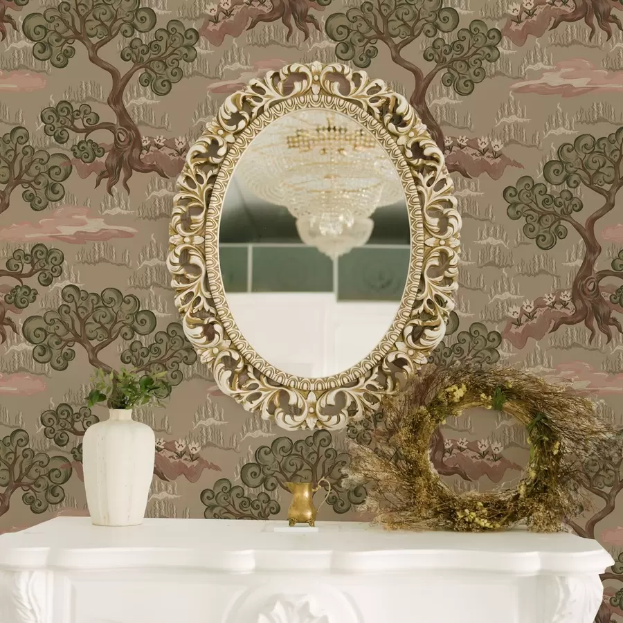 Фототапет Източен пейзаж с причудливи дървета на пясъчен фон a00715