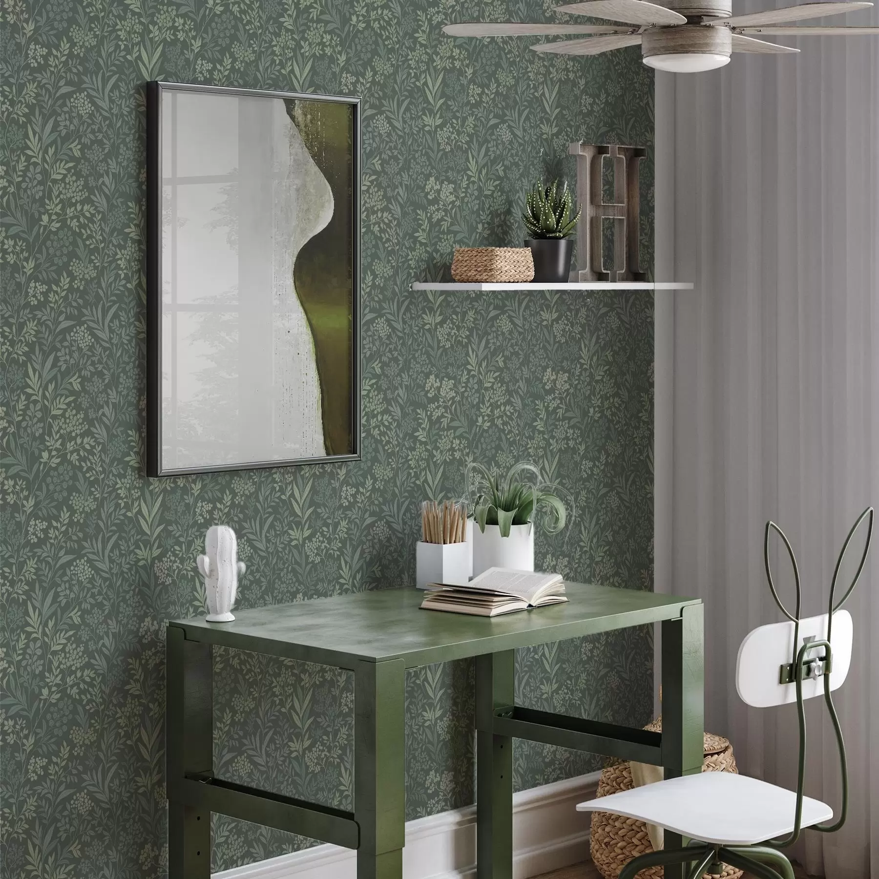 Фототапет Смарагдови треви и плодове, фин ботаничен мотив a00740