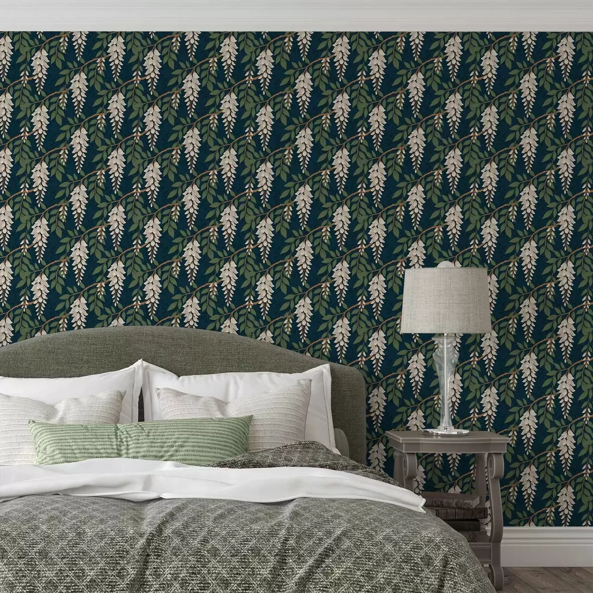 Тапети Слонова кост на тъмнозелен фон a00694v1