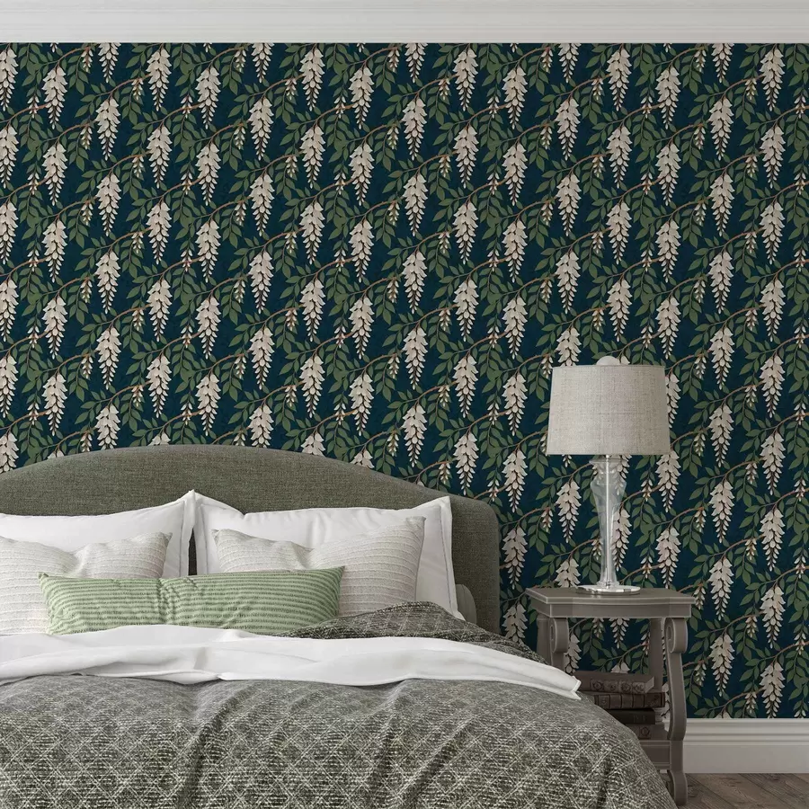 Фототапет Слонова кост на тъмнозелен фон a00694v1