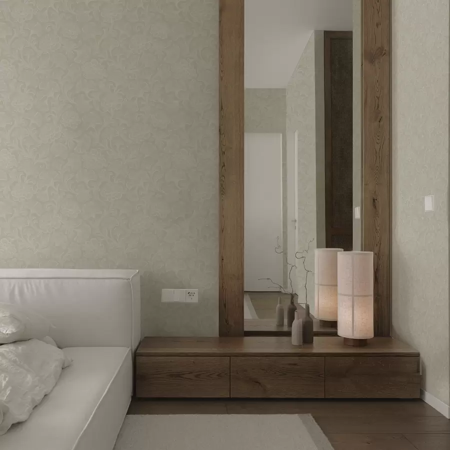 Фототапет Светлинен мотив с гинко и божури a00700