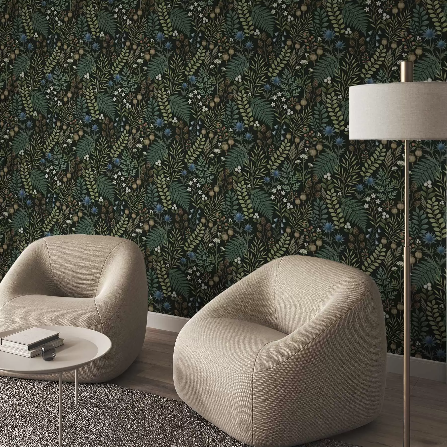 Фототапет Полеви треви, плодове и семена на тъмен фон a00706