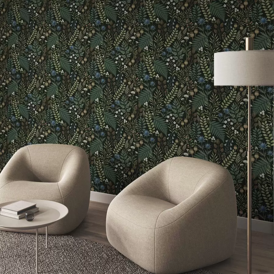 Фототапет Полеви треви, плодове и семена на тъмен фон a00706