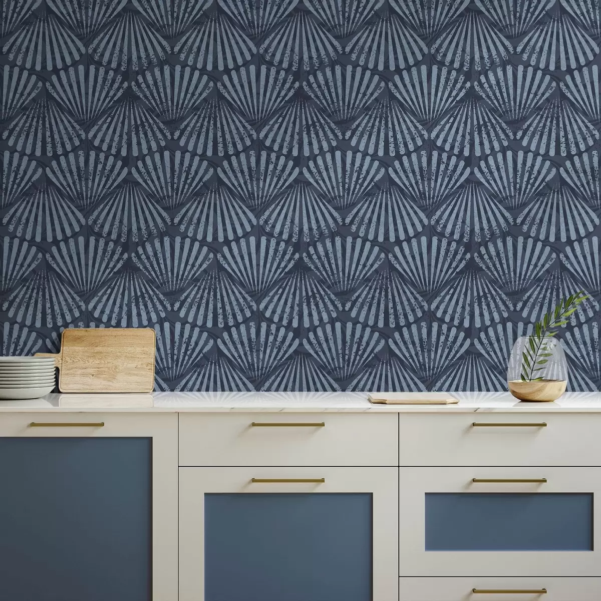 Тапети Абстрактни лъчи в сини нюанси, динамичен мотив a00710