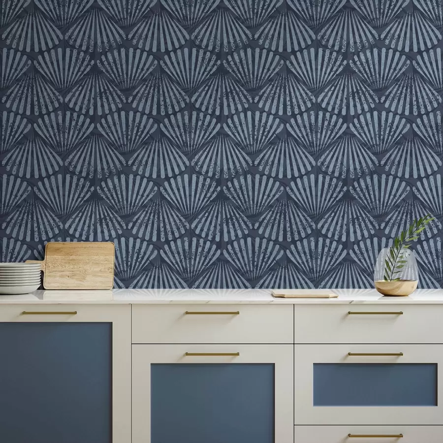 Фототапет Абстрактни лъчи в сини нюанси, динамичен мотив a00710