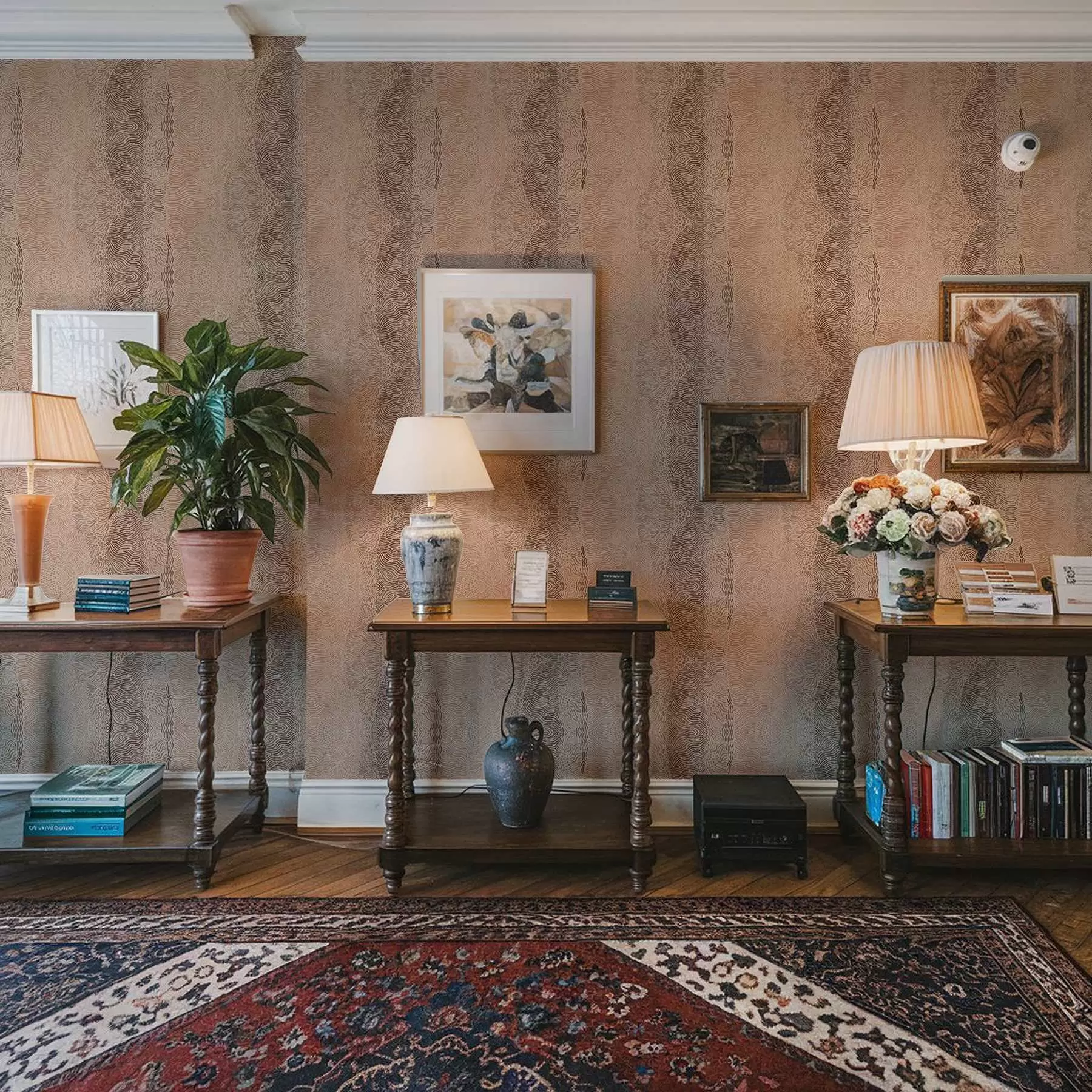 Фототапет Вълнообразен геометричен мотив в светлобежово-кафява палитра a00804