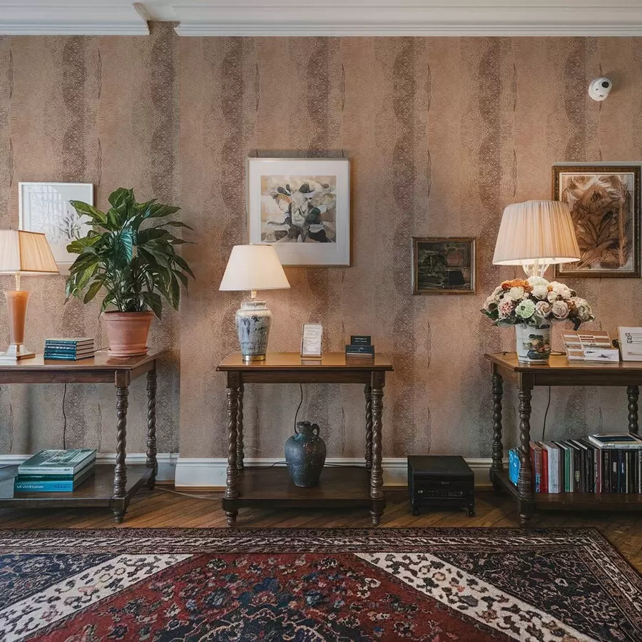 Фототапет Вълнообразен геометричен мотив в светлобежово-кафява палитра a00804