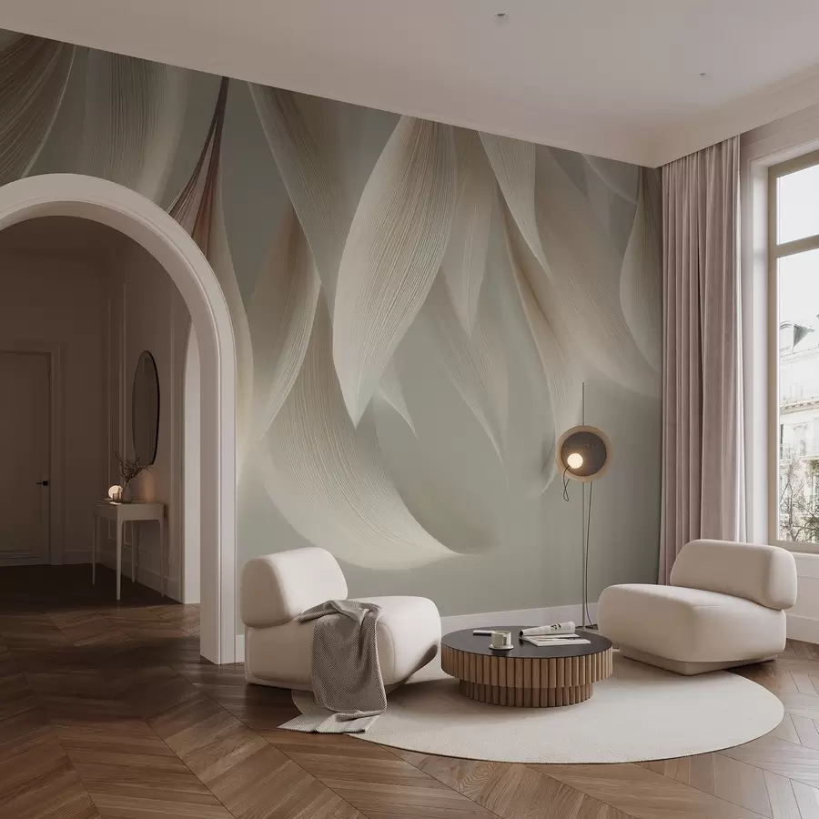 Фототапет Висящи листа със стилизиран контур w04706