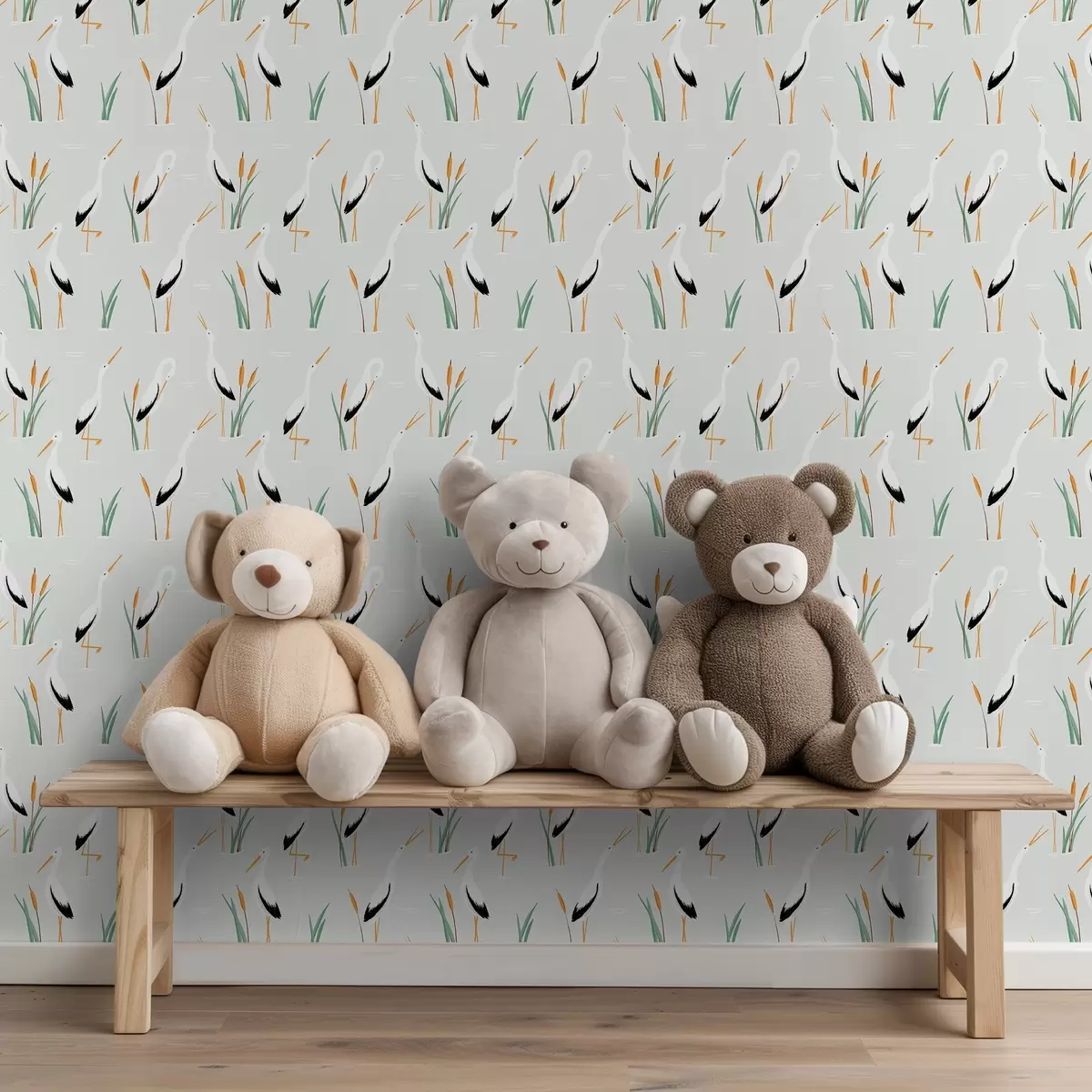 Тапети Чапли сред тръсти на светъл фон a00650v2