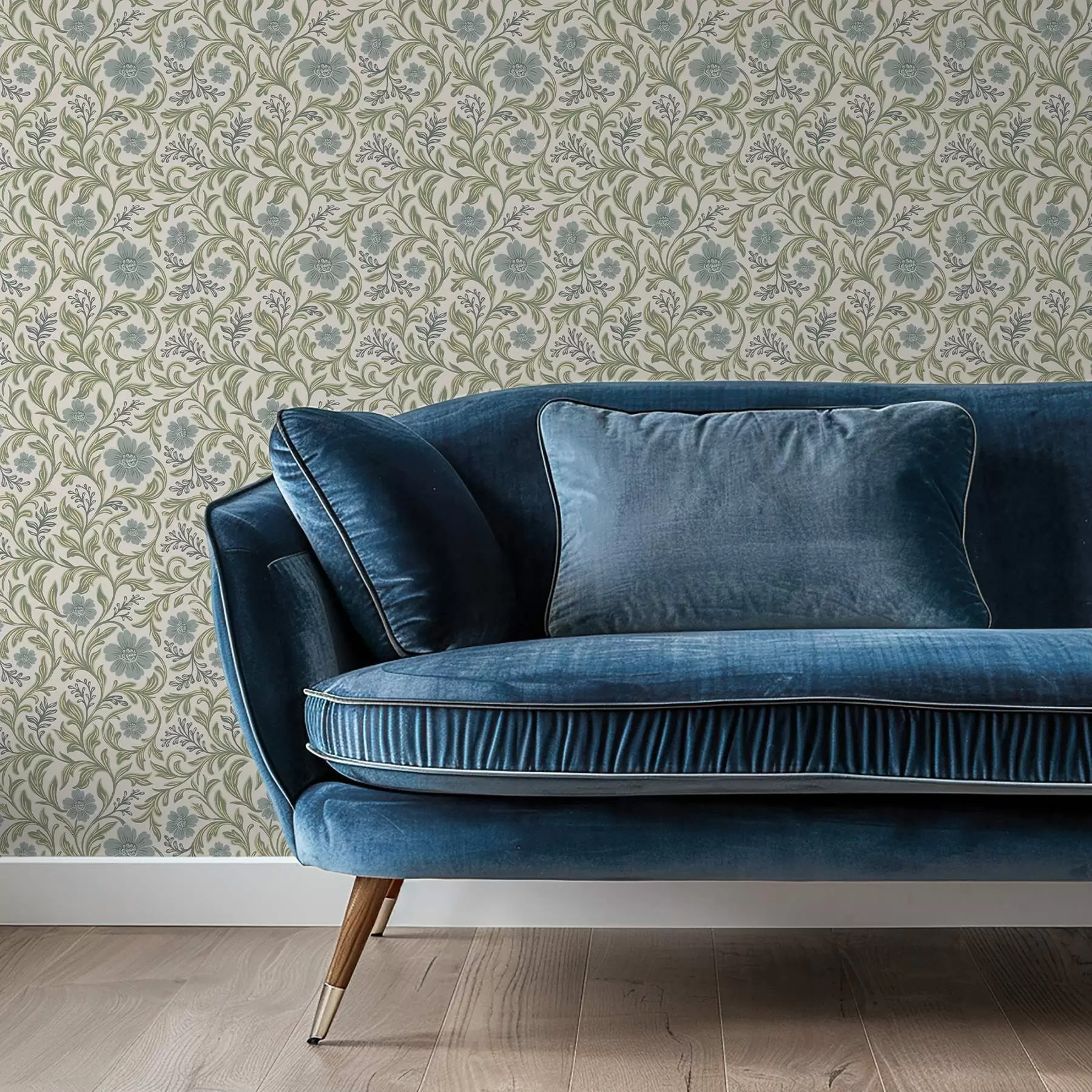 Фототапет Светлосив флорален орнамент на светъл фон a00712