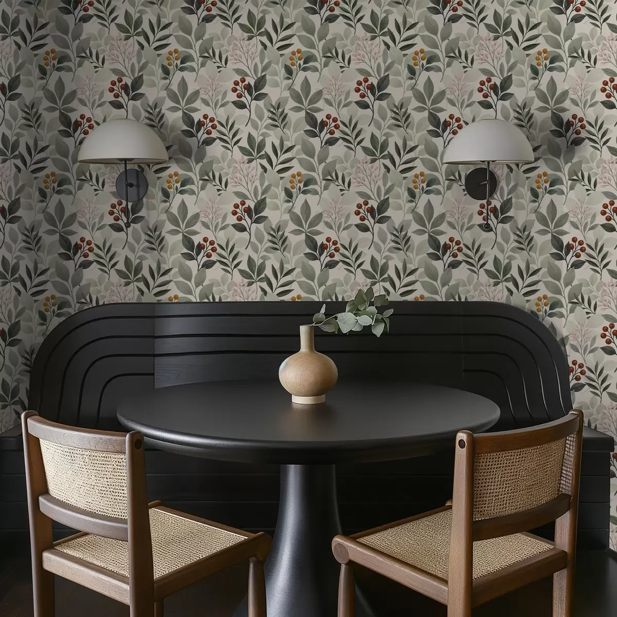 Тапети Листа с плодове, светъл фон a00713