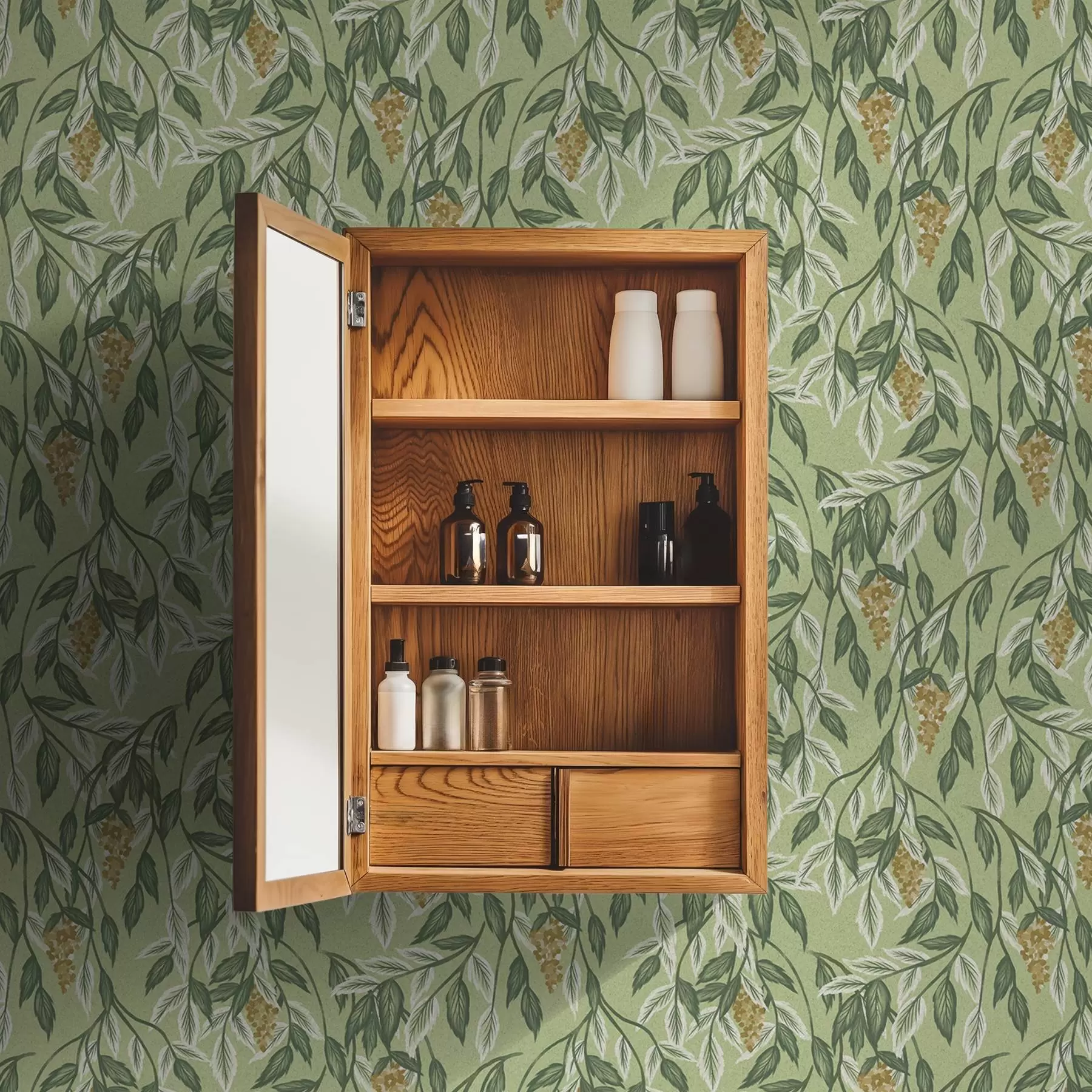 Фототапет Клони с гроздове на зелен фон a00734