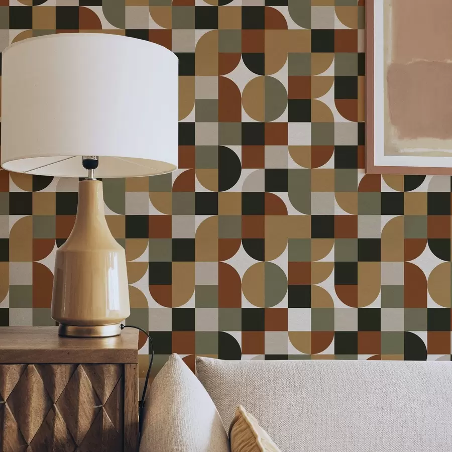 Фототапет Модулна геометрия в топли земни тонове a00770