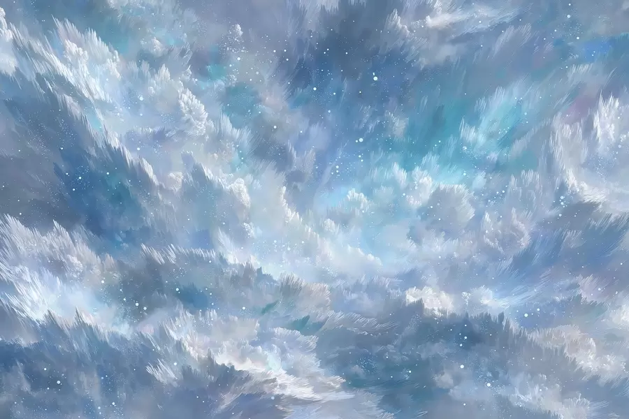 Фототапет Небесни абстрактни облаци в прохладна пастелна палитра w09459