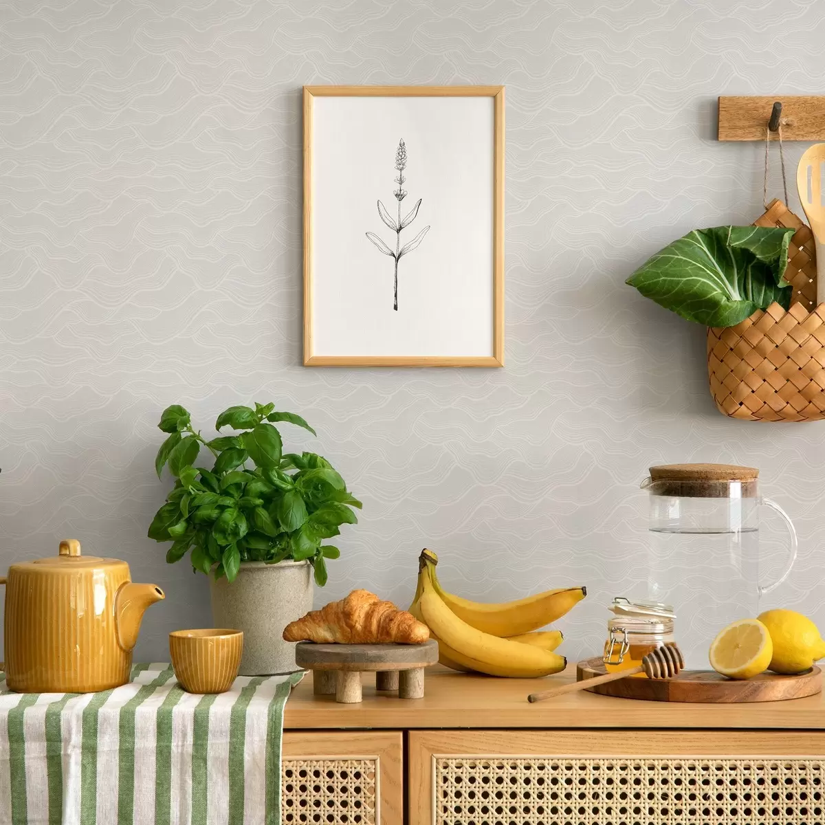 Тапети Светлинни вълни, почти бял релеф, минимален a00682v2