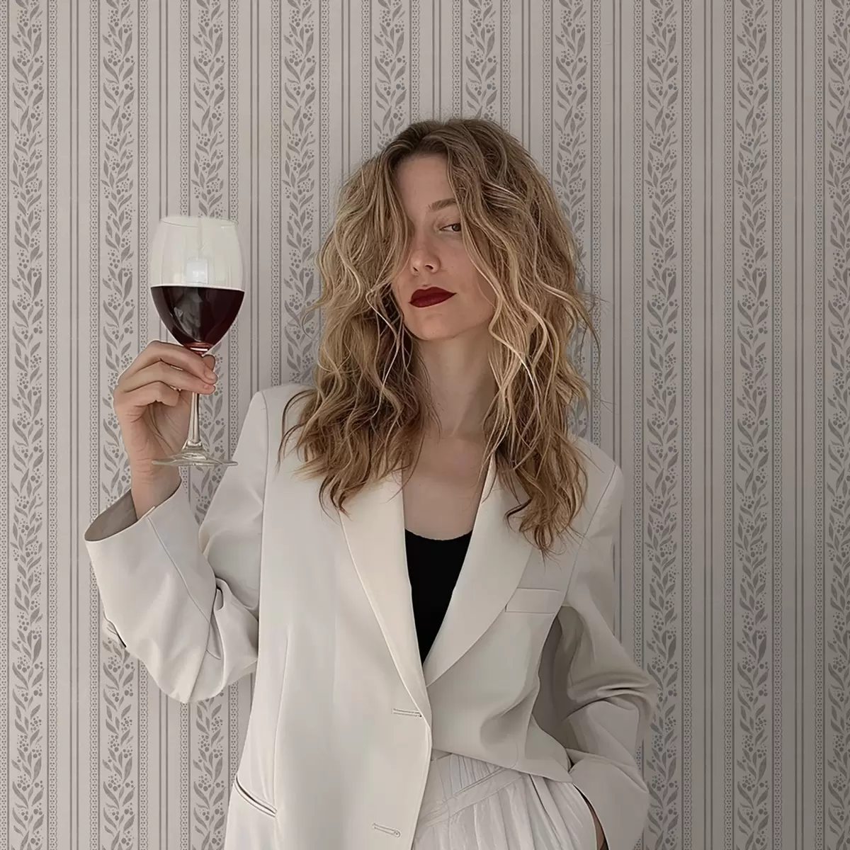 Тапети Райета с дантела и сиво-бежови клончета a00814