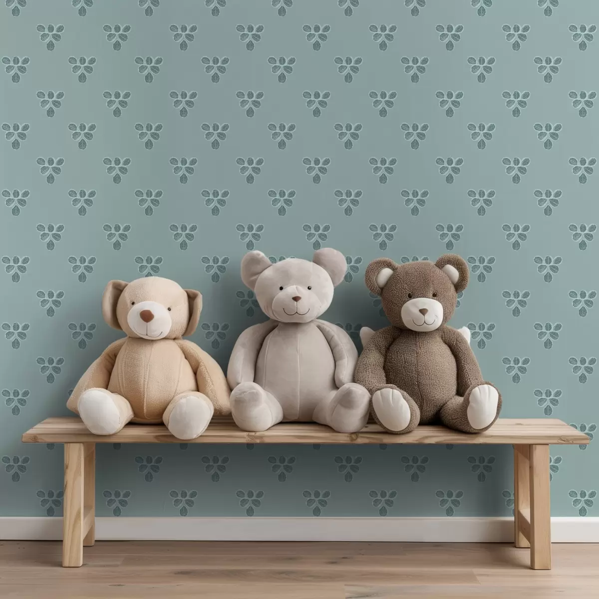 Тапети Малко повторение: трио от листа на хладно синьо a00848v1