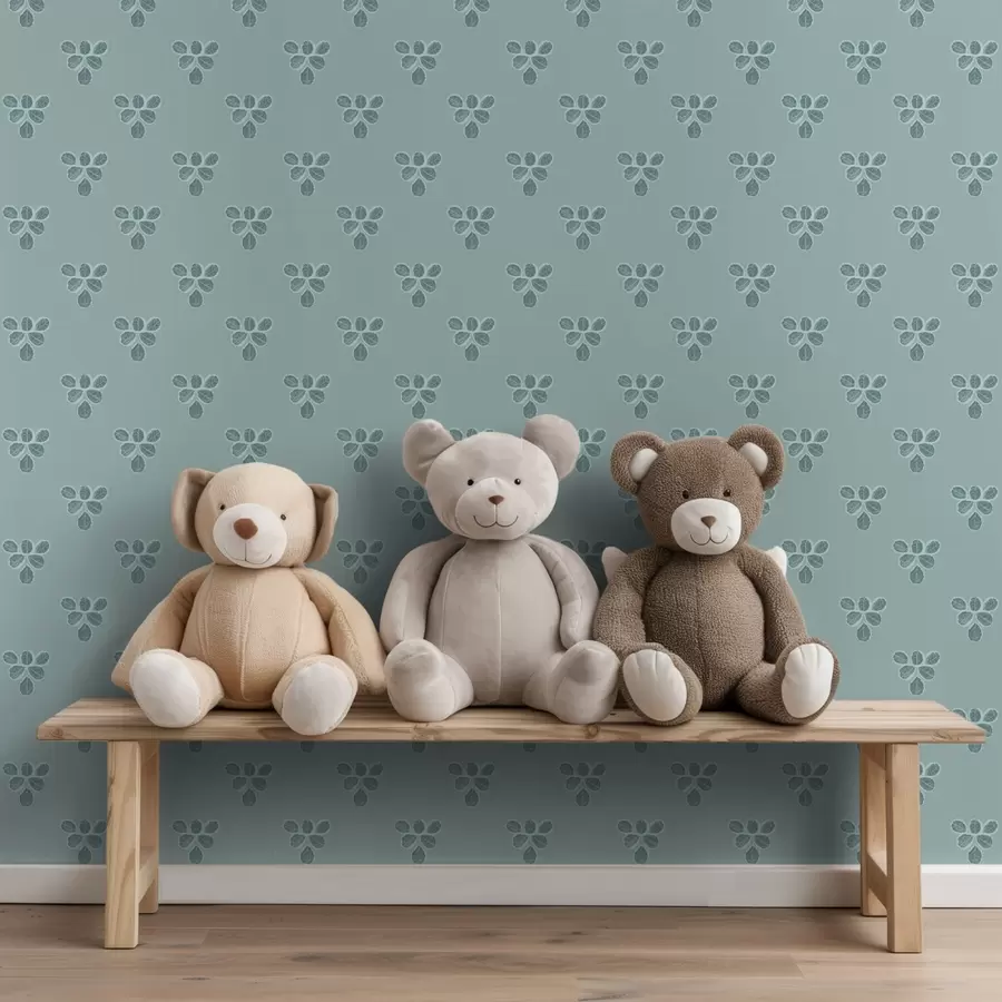 Фототапет Малко повторение: трио от листа на хладно синьо a00848v1