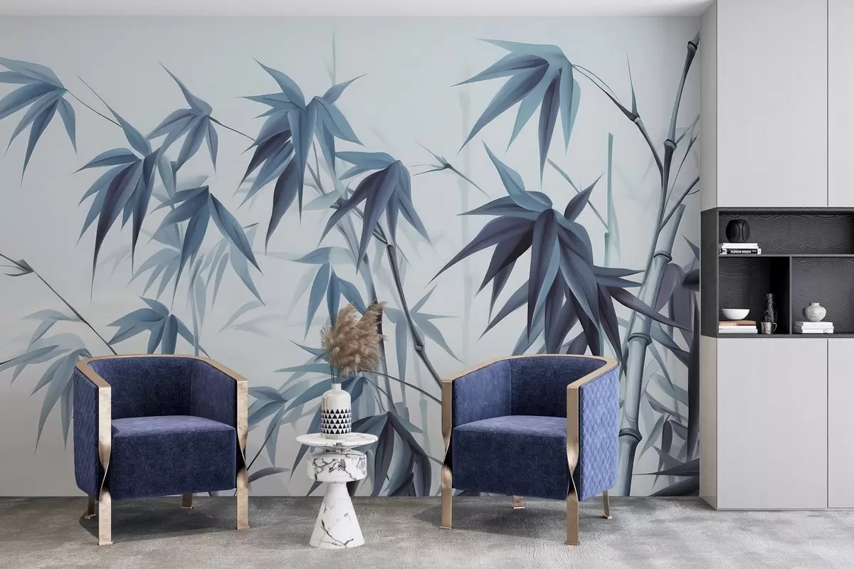 Фототапет Бамбук на светъл акварелен фон w04834v2